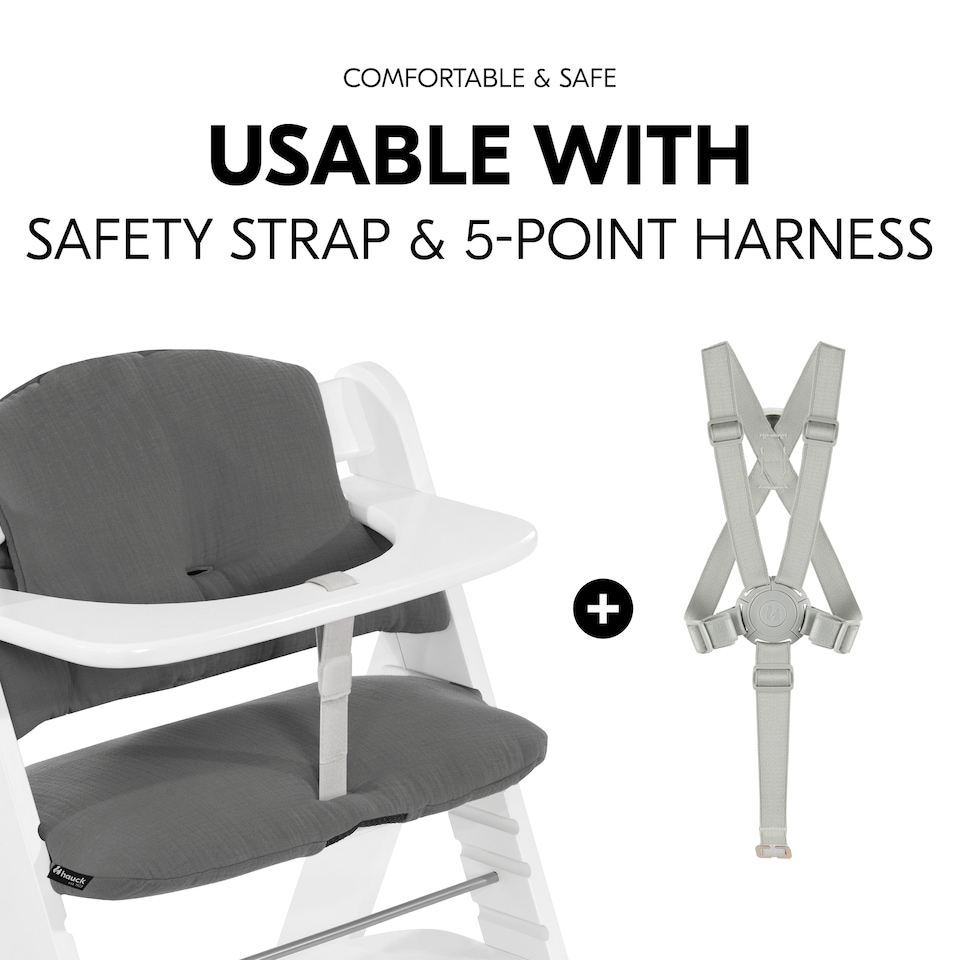 image 1 of hauck Highchair Pad Select - Muslin Dark Grey