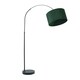 image 1 of ValueLights Louis Black Arched Curved Floor Lamp with Forest Green Velvet Shade | Green