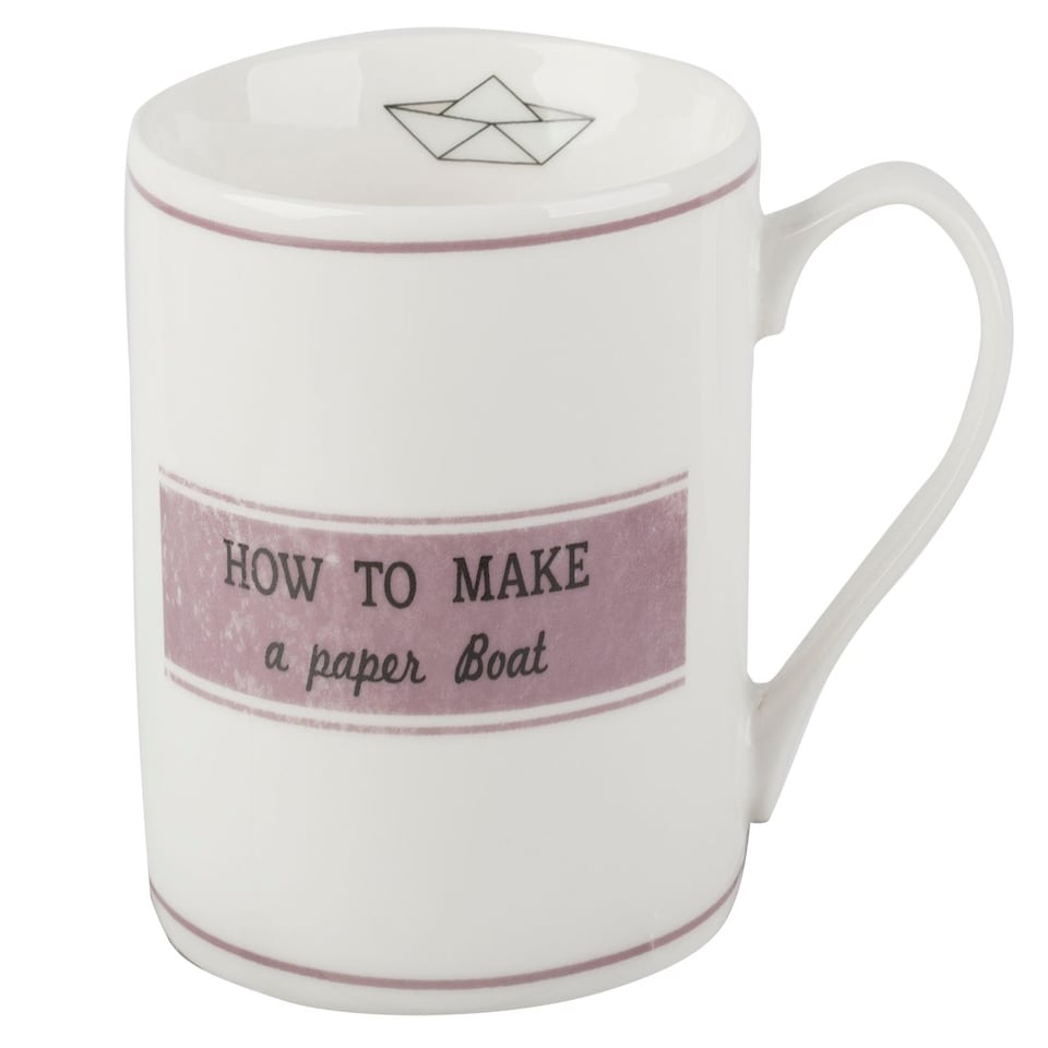 image 1 of Creative Tops ‘Origami Boat’ DIY Boat-Themed Fine China Mug, 450 ml (16 fl oz) – Gift boxed | Multi
