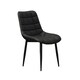 image 1 of Set of 4 Nova Modern Faux Leather Dining Chair Padded Seat Metal Legs Kitchen (Black)