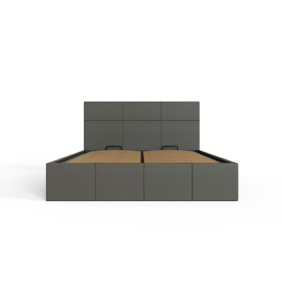 image 1 of End Lift Ottoman Storage Bed King Grey | Grey | Grey