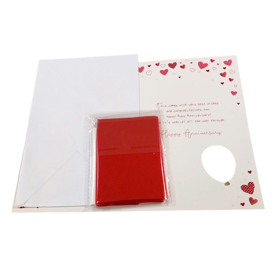 image 1 of On Your Ruby Anniversary Congratulations Balloon Boutique Greeting Card