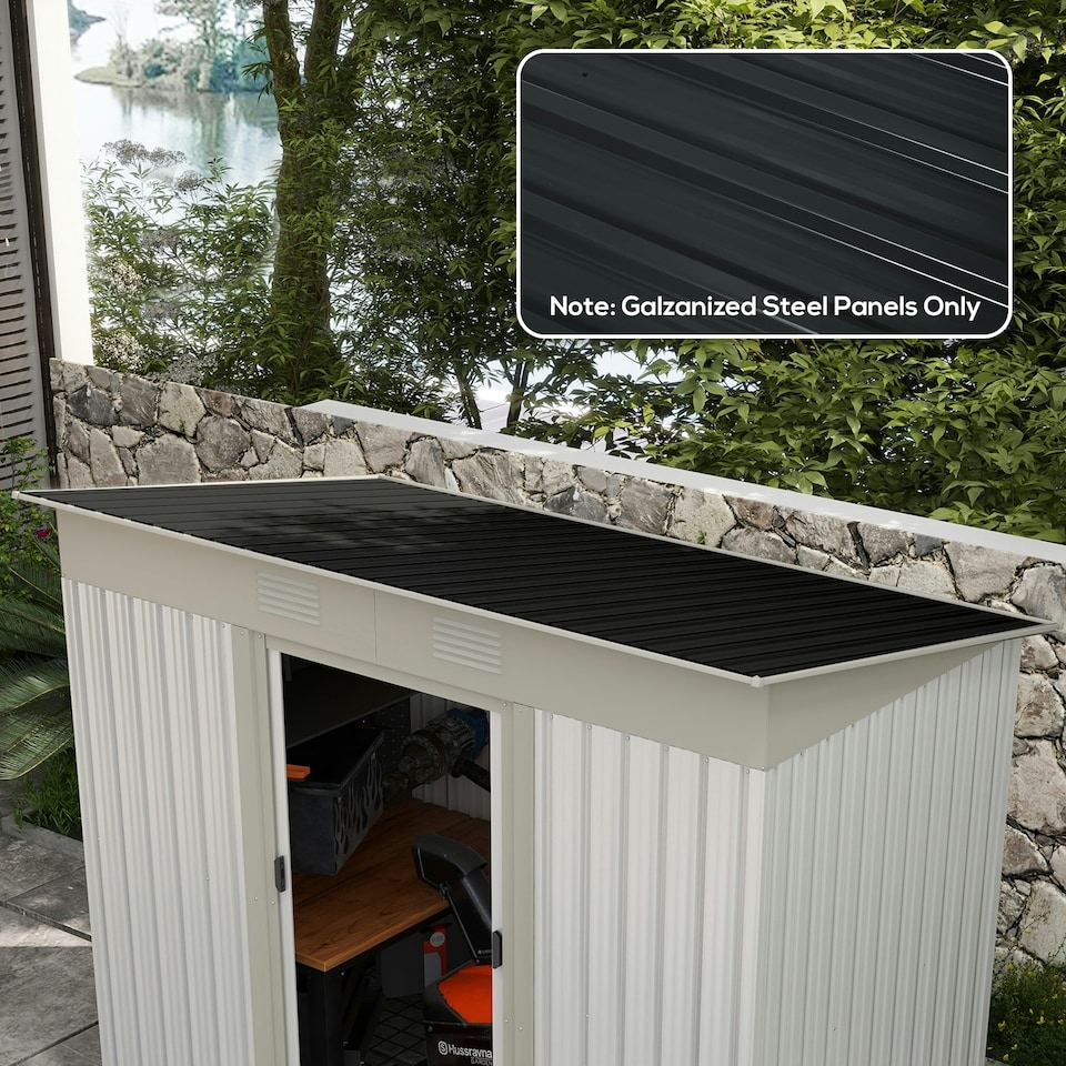 image 1 of Outsunny Pack of 12 Metal Roofing Sheets for Greenhouse, Dark Grey
