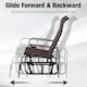 image 6 of Outsunny Outdoor Gliding Rocking Chair w/ Metal Frame for Patio, Garden, Brown