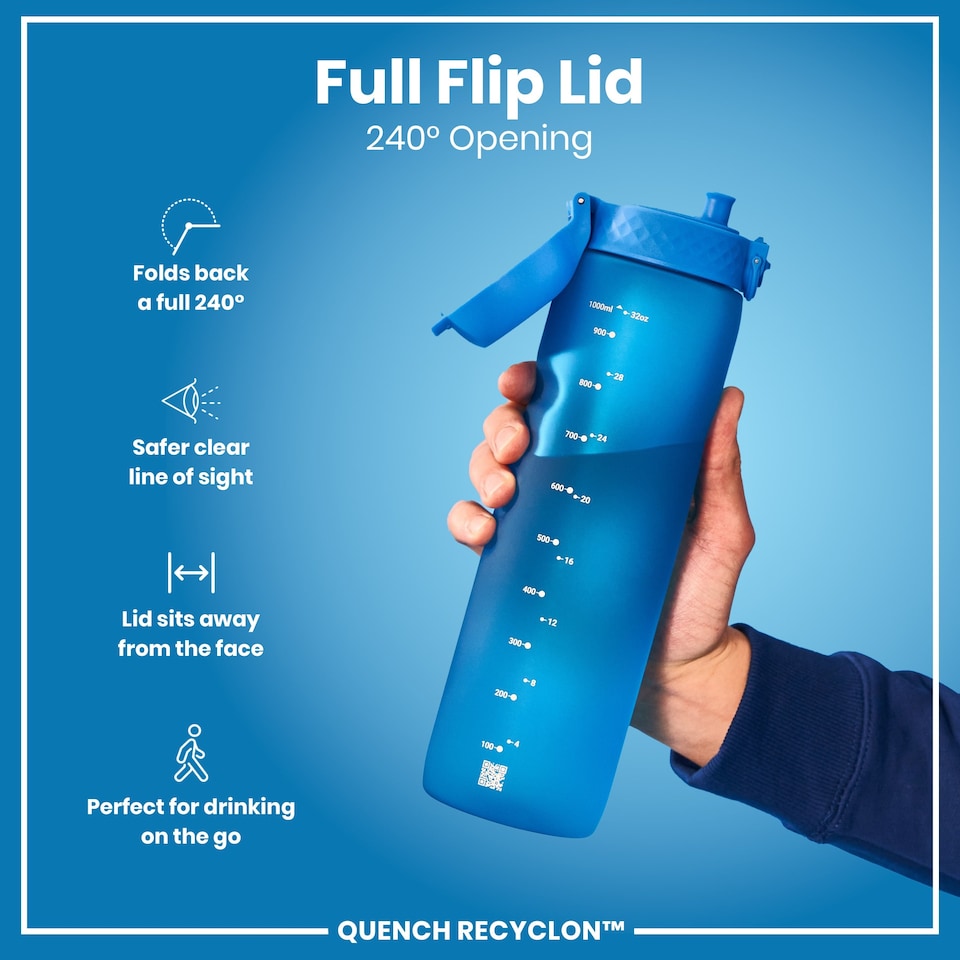 image 1 of Leak Proof 1 Litre Water Bottle, BPA Free, 1000ml (32oz) | Blue | Blue | 1L