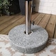 image 2 of 25kg Round Granite Garden Parasol / Umbrella Base Weight Stainless Steel Pole | Grey | Grey