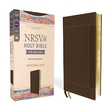 Nrsvue Holy Bible With Apocrypha Personal Size Leathersoft Brown Comfort Print