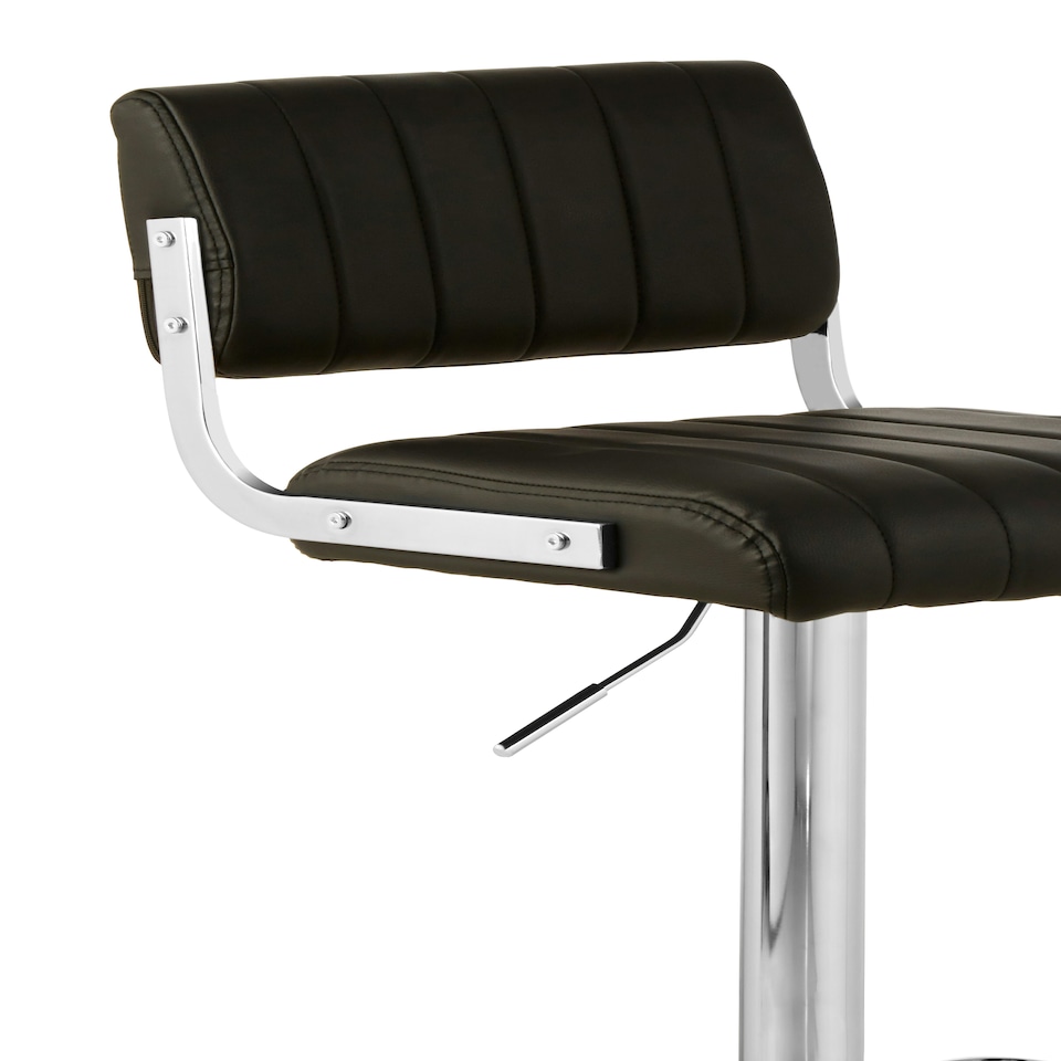 image 1 of Interiors by Premier Black Channel Design Seat Bar Stool, Adjustable Height Kitchen Bar Stool, Footrest Swivel Barseat