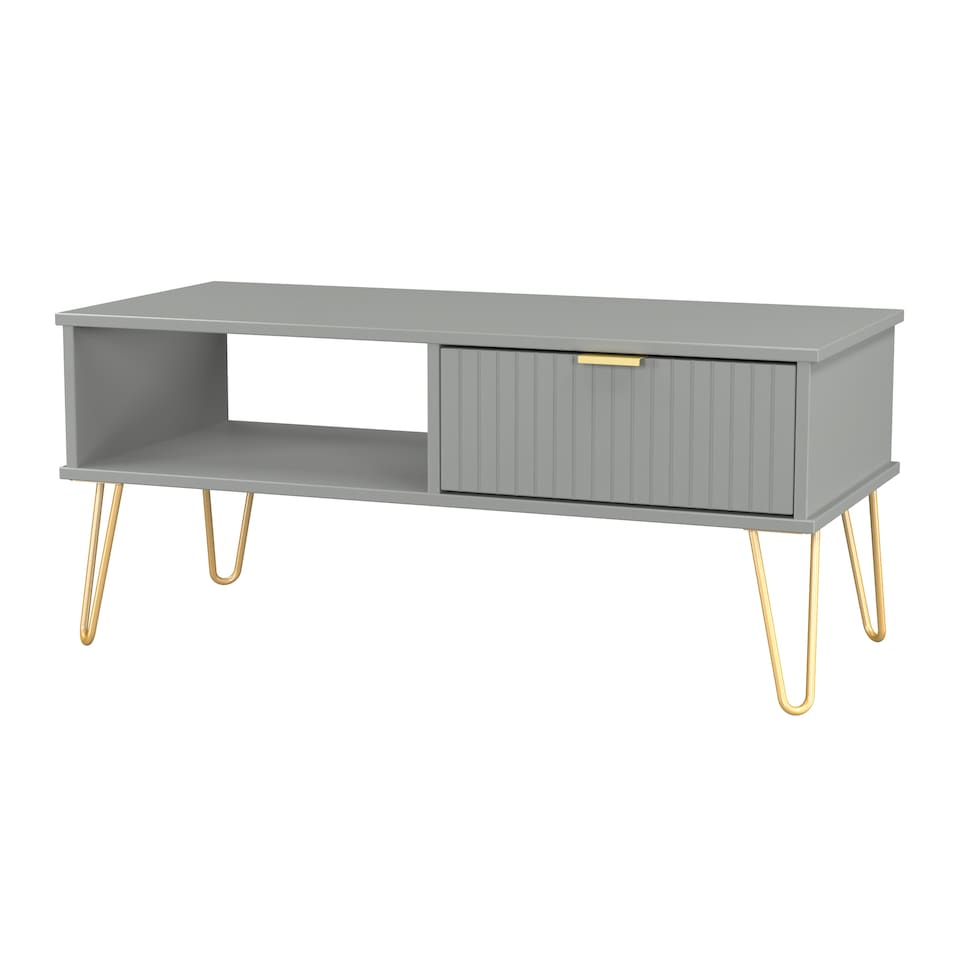 image 1 of Bexley 1 Drawer Coffee Table in Dusk Grey (Ready Assembled) | Grey | Dusk Grey
