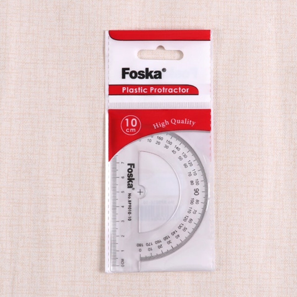 image 1 of 10cm Plastic 180 Degree Protractor