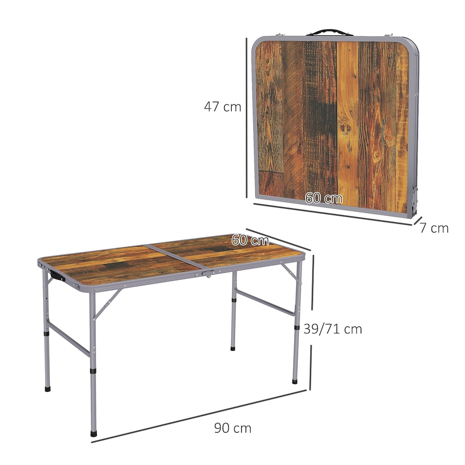 image 1 of Outsunny Portable Folding Picnic Table Outdoor Lightweight BBQ Party Aluminum