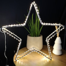 38cm LED Dewdrop Open Star Indoor Outdoor Christmas Decoration in Warm White