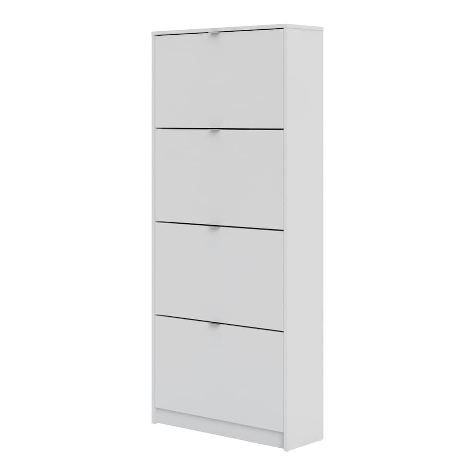 image 1 of Shoes Shoe Cabinet 4 Flip Down Doors and 2 layers in White
