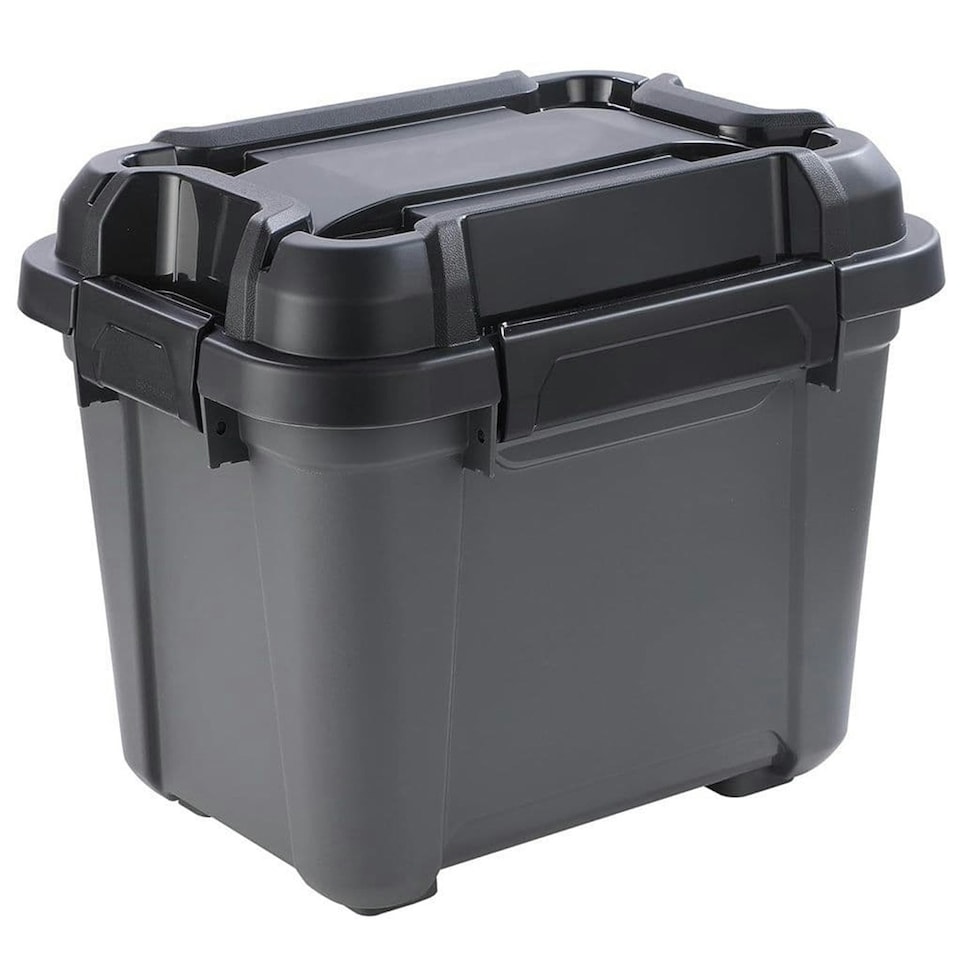 image 1 of 1 x 12 Litre Black Bunker Storage Trunk For Tradesman & Handyman Black