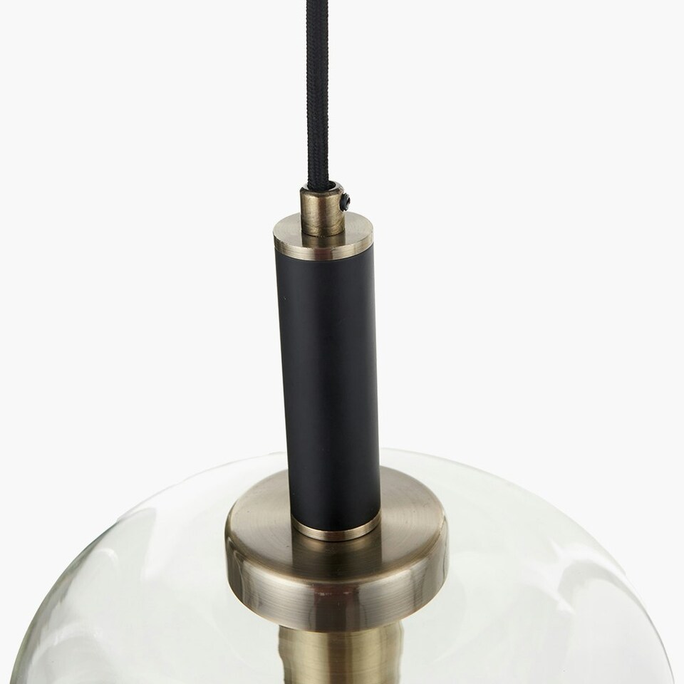 image 1 of Minimalist Industrial Glass Pendant Light