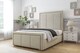 image 2 of Sloomy Lancaster Cream Plush Bed Frame With Mattress With 50" Upholstered Headboard 6' Super King