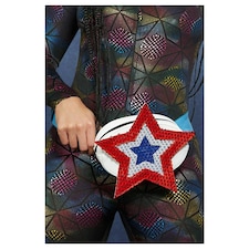 Fever Star Sequins Bum Bag - White/Red/Blue - One Size White