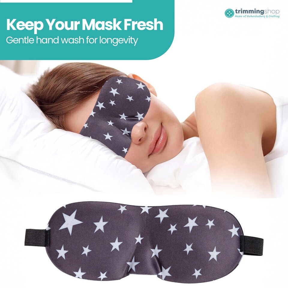 image 1 of 3D Stars Printed Sleep Eye Mask with Adjustable Strap