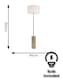 image 4 of ValueLights Lexy Antique Brass Dimmable Floor Lamp Cream Boucle Shade and Bulb