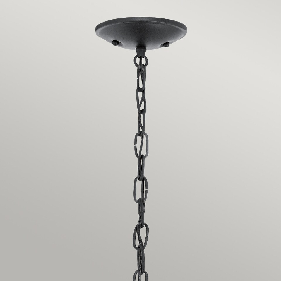 image 1 of Vandalia 1 Light Small Outdoor Ceiling Chain Lantern Black, E27