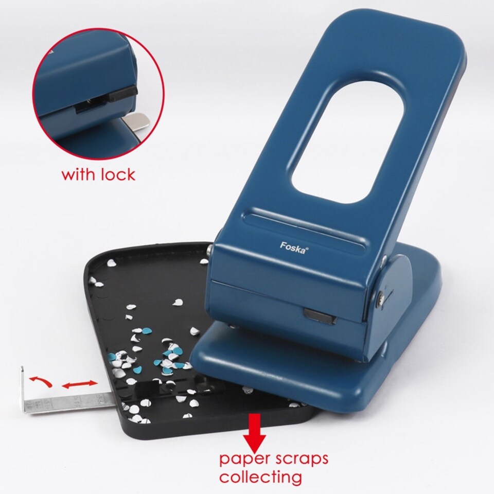 image 1 of Heavy Duty Two Hole Puncher with Measuring Guide