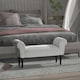 image 2 of HOMCOM Bed End Chaise Lounge Window Seat Arm Bench Hallway Wood Legs Grey