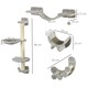 image 8 of PawHut 4 Piece Cat Wall Furniture Hammock Ladder Steps Plush Sisal Grey