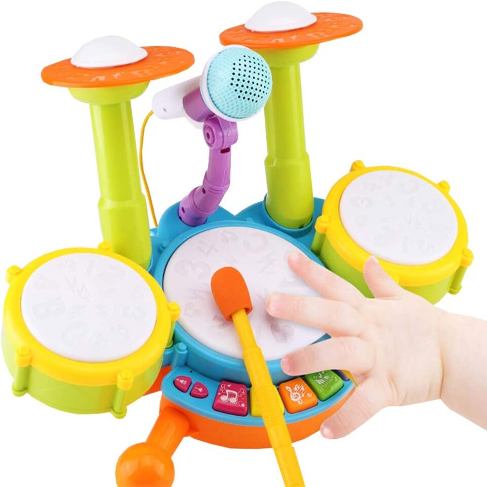 image 1 of Beginners Musical Table Top Drum Kit Play Set