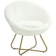 image 1 of HOMCOM Faux Fur Comfy Chair with Golden Metal Legs, Non-Slip Footpad, White