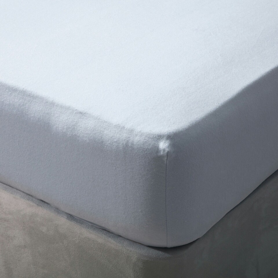 image 1 of Belledorm Brushed Cotton Fitted Sheet - Blue - Double