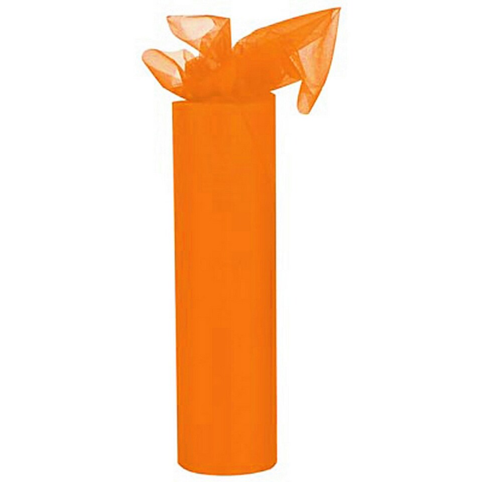 image 1 of Club Green Organza 25 Metre Snow Sheer Roll - Orange - 25 Metres