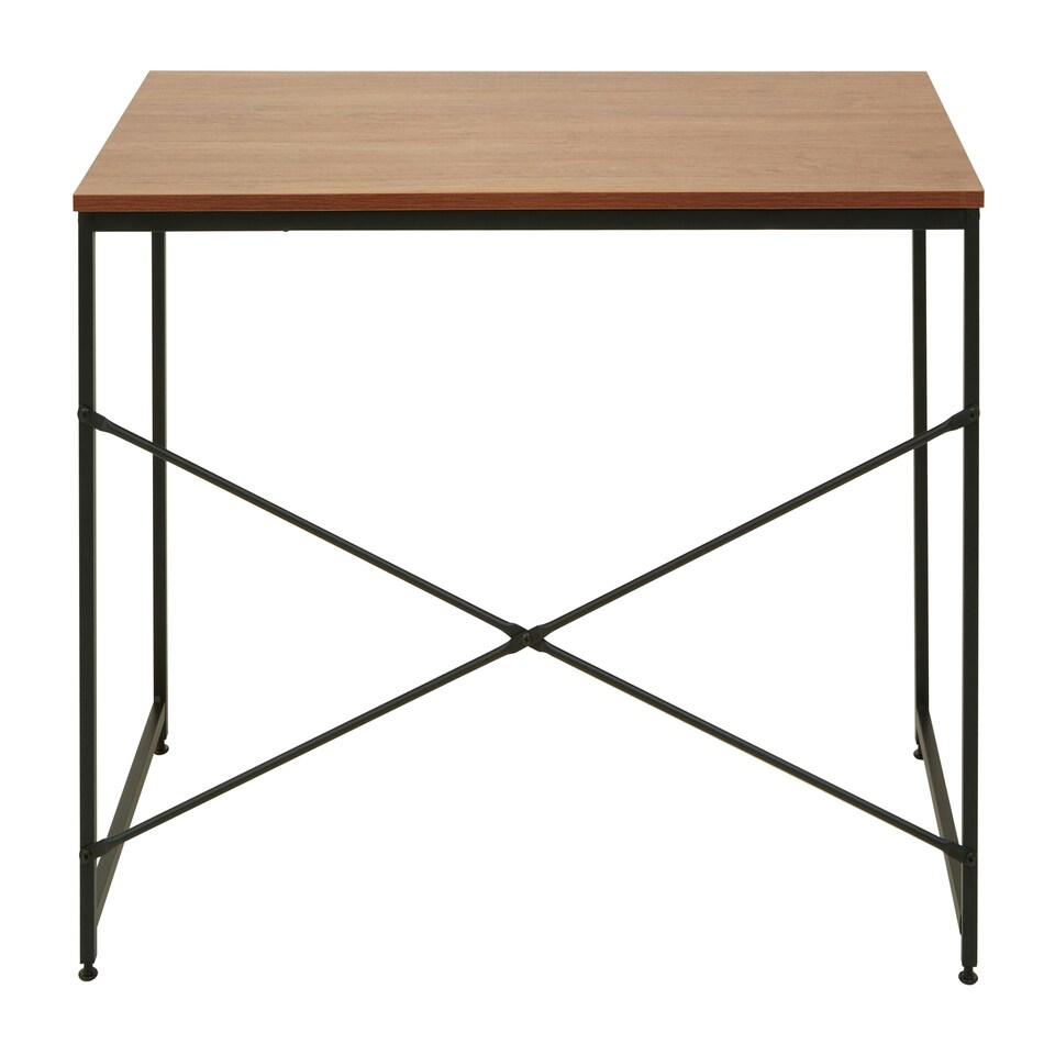 image 1 of Sleek Red Pomelo Desk With Black Metal Frame,Rectangular Table,Multipurpose Work Desk For Modern Workspaces