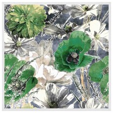 Green flowers (Picutre Frame) White | XS