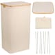 image 1 of 100L Foldable Laundry Hamper with Lid, Collapsible Clothes Basket