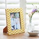 image 1 of Asin Yellow Chevron Patterned Photo Frame