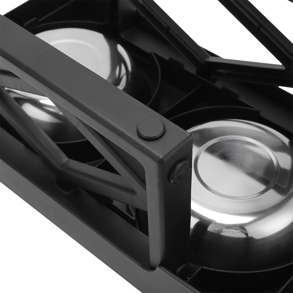 image 1 of Living and Home Adjustable Height Pet Bowl for Dogs & Cats – Ergonomic, Non-Slip Feeding Station | Black