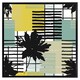 image 2 of Geometric shape & leaf print in yellow & green (Picture Frame) Grey | L
