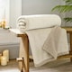 image 1 of Hazelwood Flannel & Sherpa Throw – 130x170cm Reversible Soft Fleece Blanket Cream | Oyster