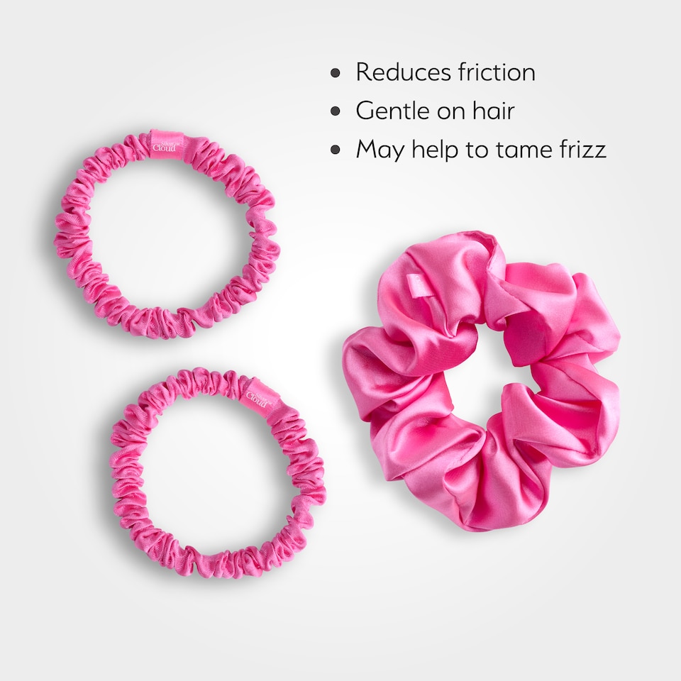image 1 of Silver Cloud Silver Ion Infused Mixed Fuchsia Scrunchies