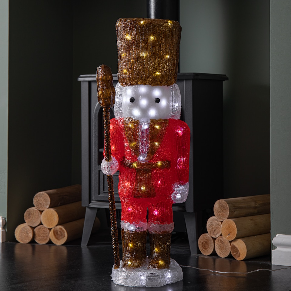 image 1 of 65cm Light up Acrylic Christmas Nutcracker Decoration with 80 White LEDs