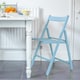 image 4 of Harbour Housewares Beech Wood Folding Chairs - Denim Blue - Pack of 2 | Blue | Denim Blue