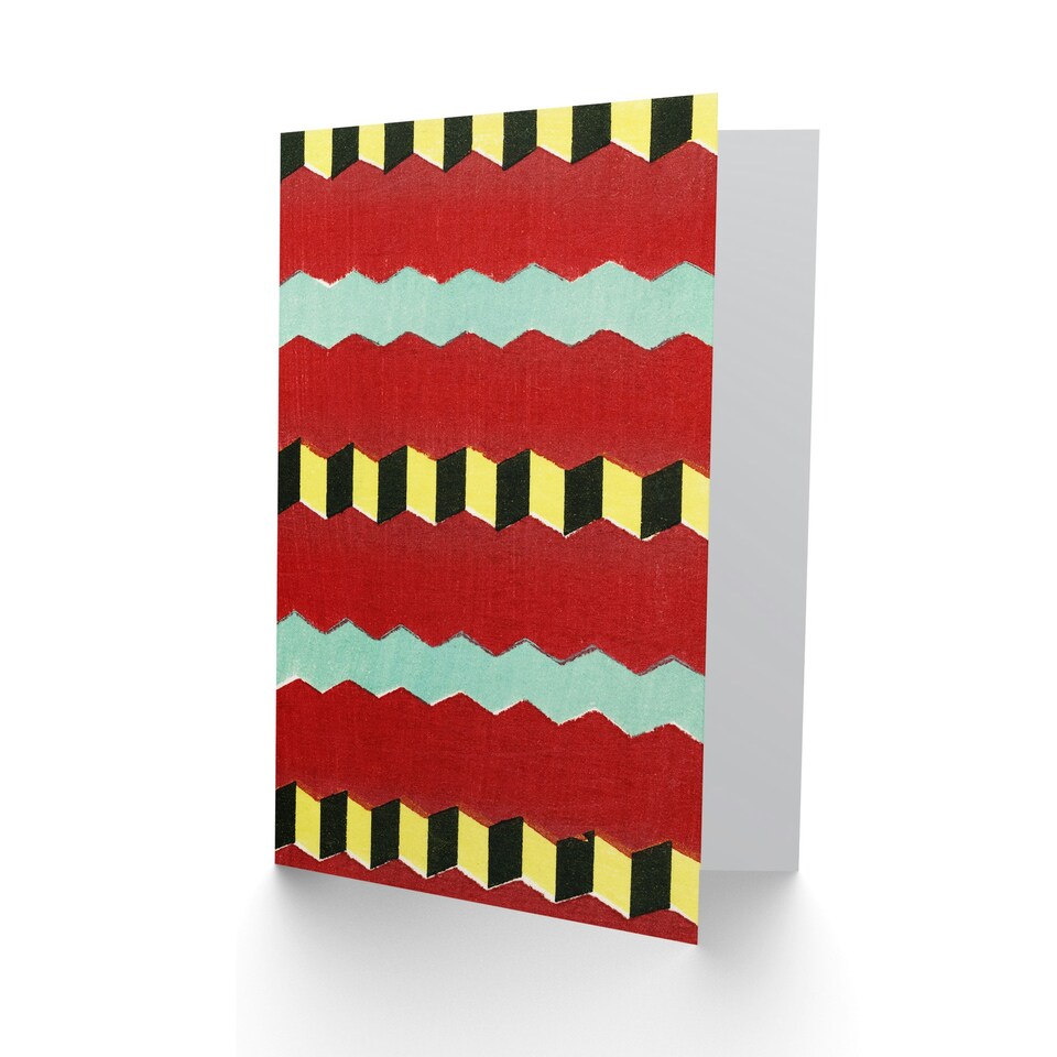 image 1 of Furuya Korin Japanese Art Card Shima Zigzag Textile Patterns