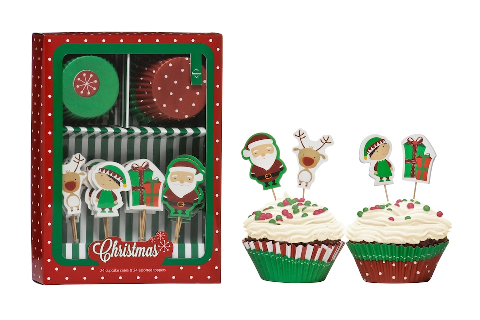 image 1 of Orsina Christmas Cupcake Cases And Toppers Set