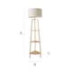 image 7 of ValueLights Hiru Wooden 3 Tier Shelf Floor Lamp Cream Shade | Cream
