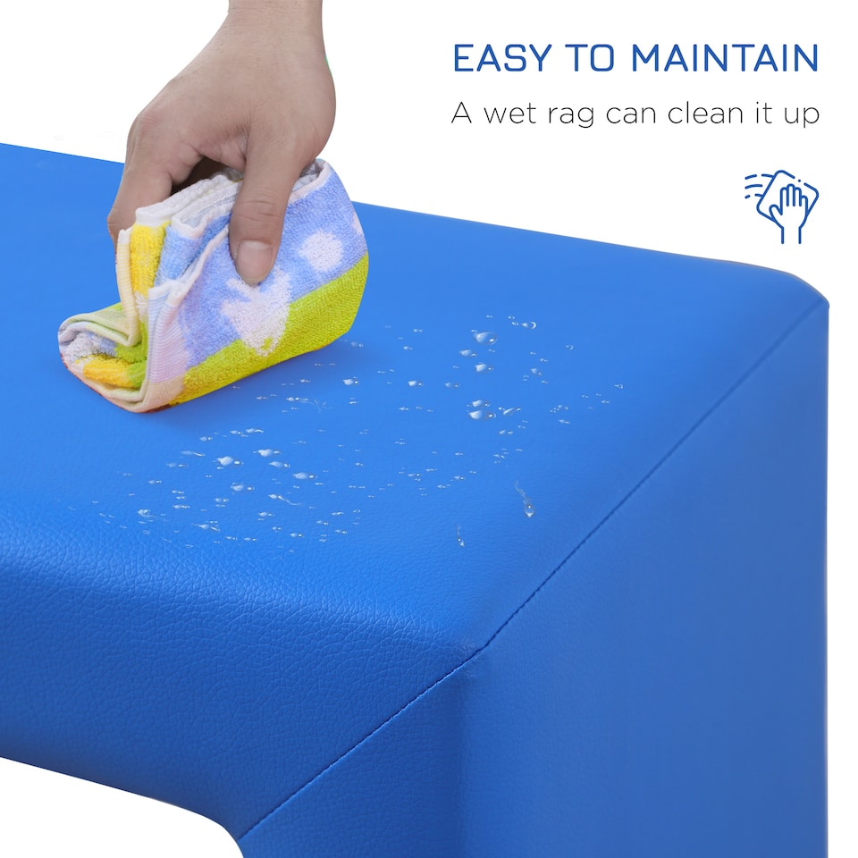 image 1 of HOMCOM Kids Mini Sofa Armchair Seat 2 In 1 Table Chair Set for 3 years | Blue | One Size