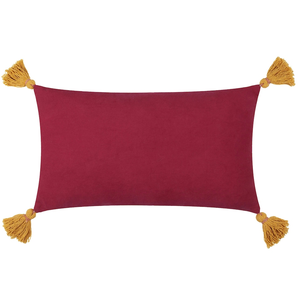image 1 of Wylder Kalahari Embroidered Velvet Multicolour Filled Cushion 30 x 50 cm Multi