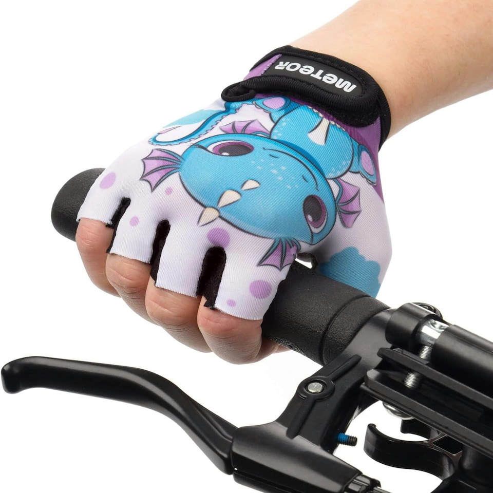 image 1 of Meteor Kids Bike Gloves – Breathable, Non-Slip, Padded for Comfort & Safety Blue | Dragon | JR S