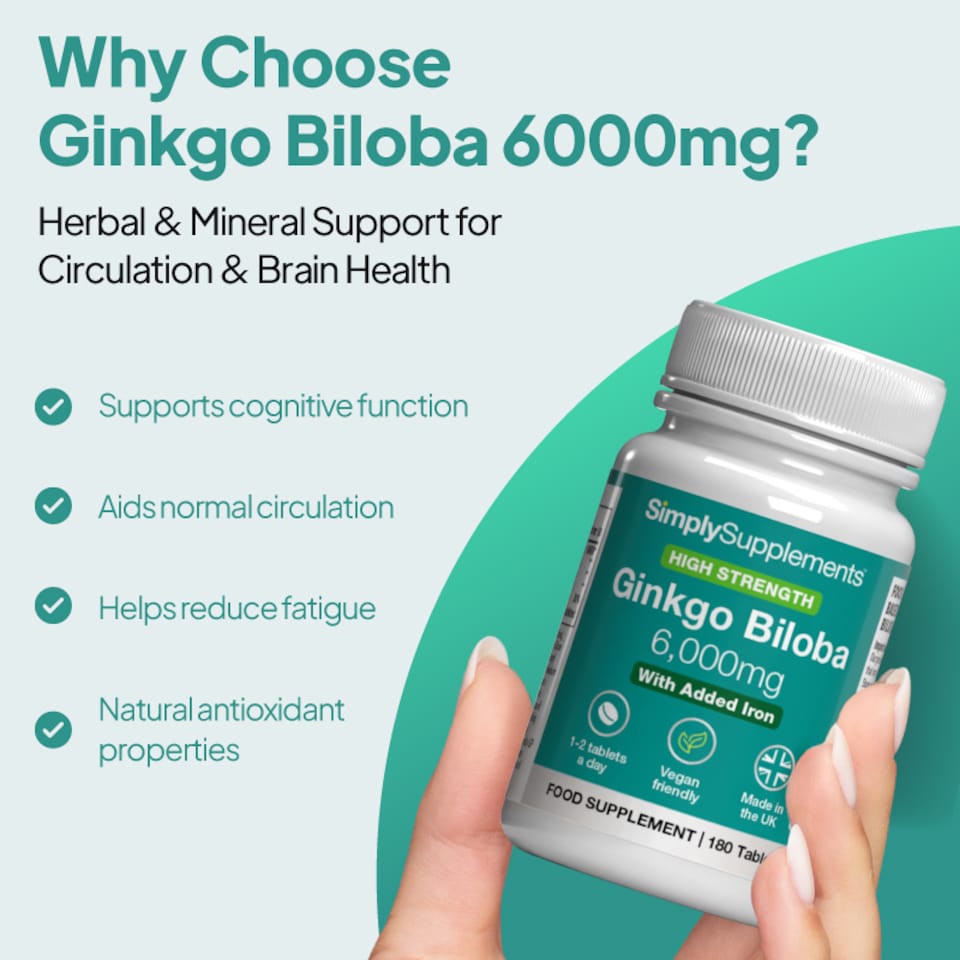 image 1 of Ginkgo Biloba 6,000mg - 180 Tablets