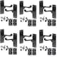 image 1 of Golden Grace Premium Victorian Scroll Door Handles Latch in Matt Black Finish with Black Ball Bearing Hinges & Latch Pack, 6 Sets - 120mm x 40mm Backplate Black