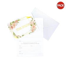 Neviti Evening Geometric Floral Wedding Invitation (Pack of 10) - White/Red/Gold - One Size